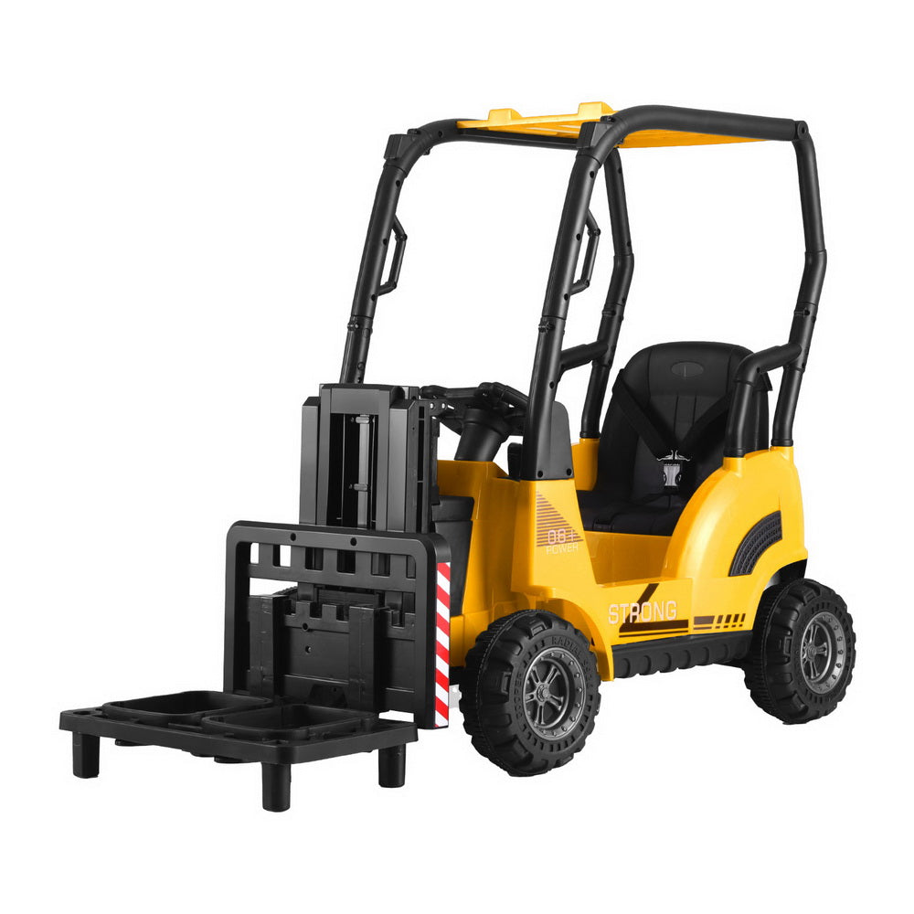 Rigo Kids Electric Ride On Car Forklift Loader Toys Cars Horn Remote 12V Yellow Main image