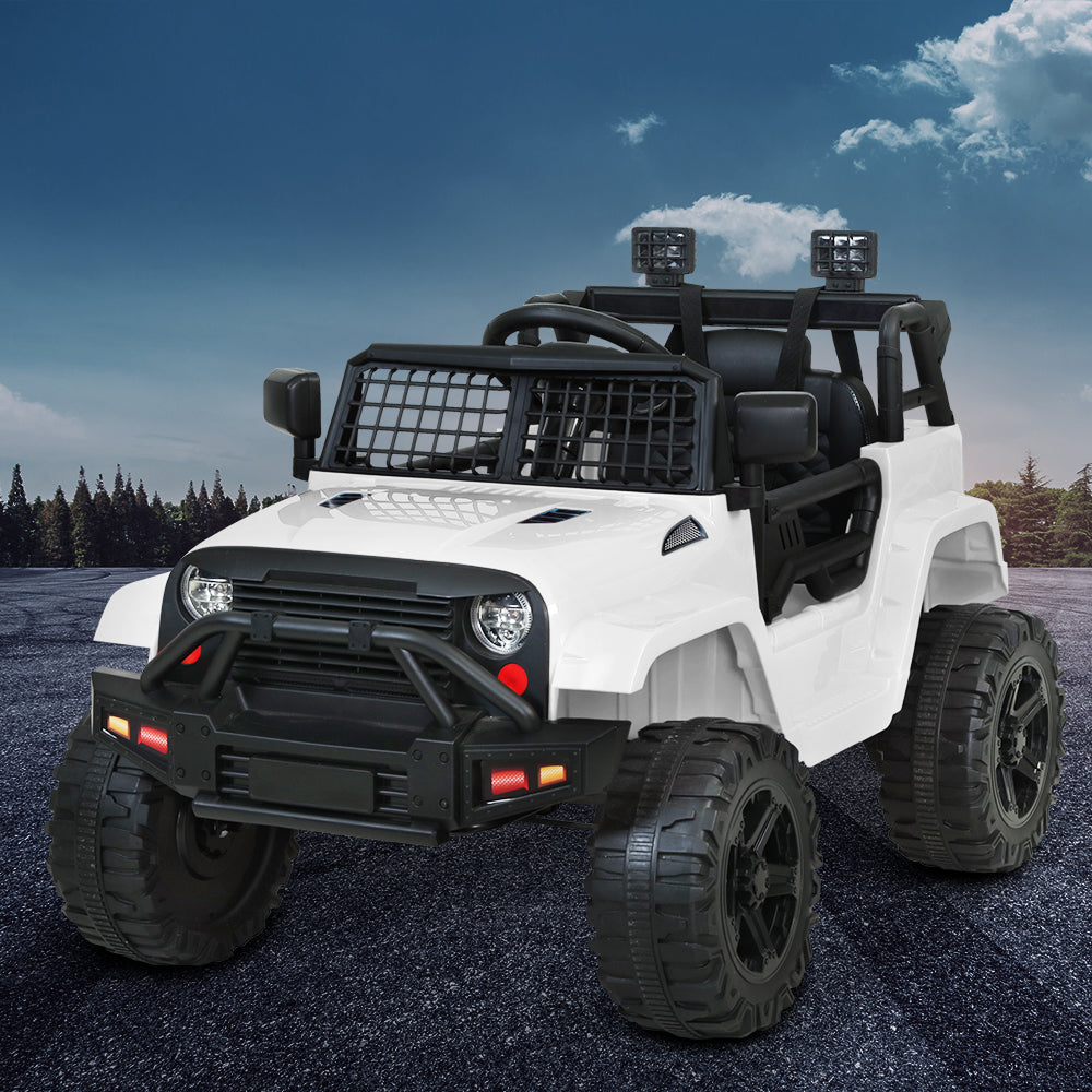 Rigo Kids Electric Ride On Car Jeep Toy Cars Remote 12V White Secondary image