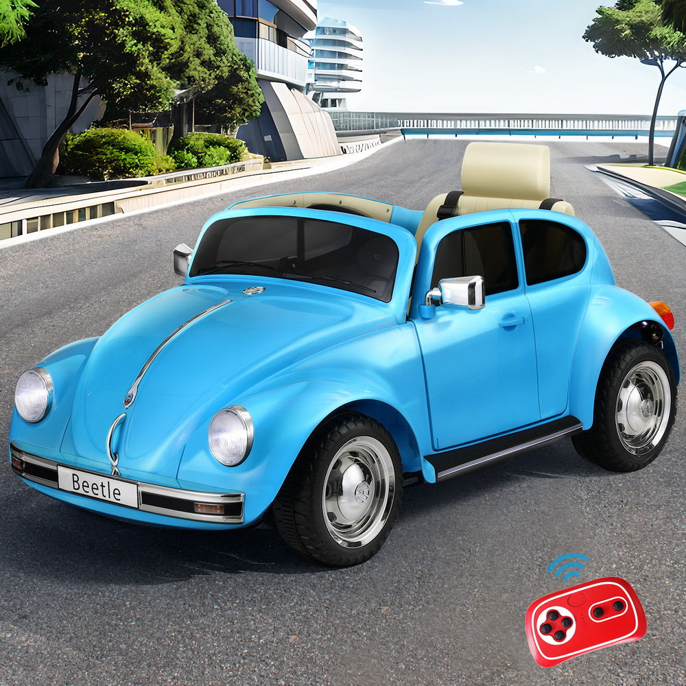 Kids Ride On Car Licensed Volkswagen Beetle Electric Toys Horn Remote 6V Blue Secondary image