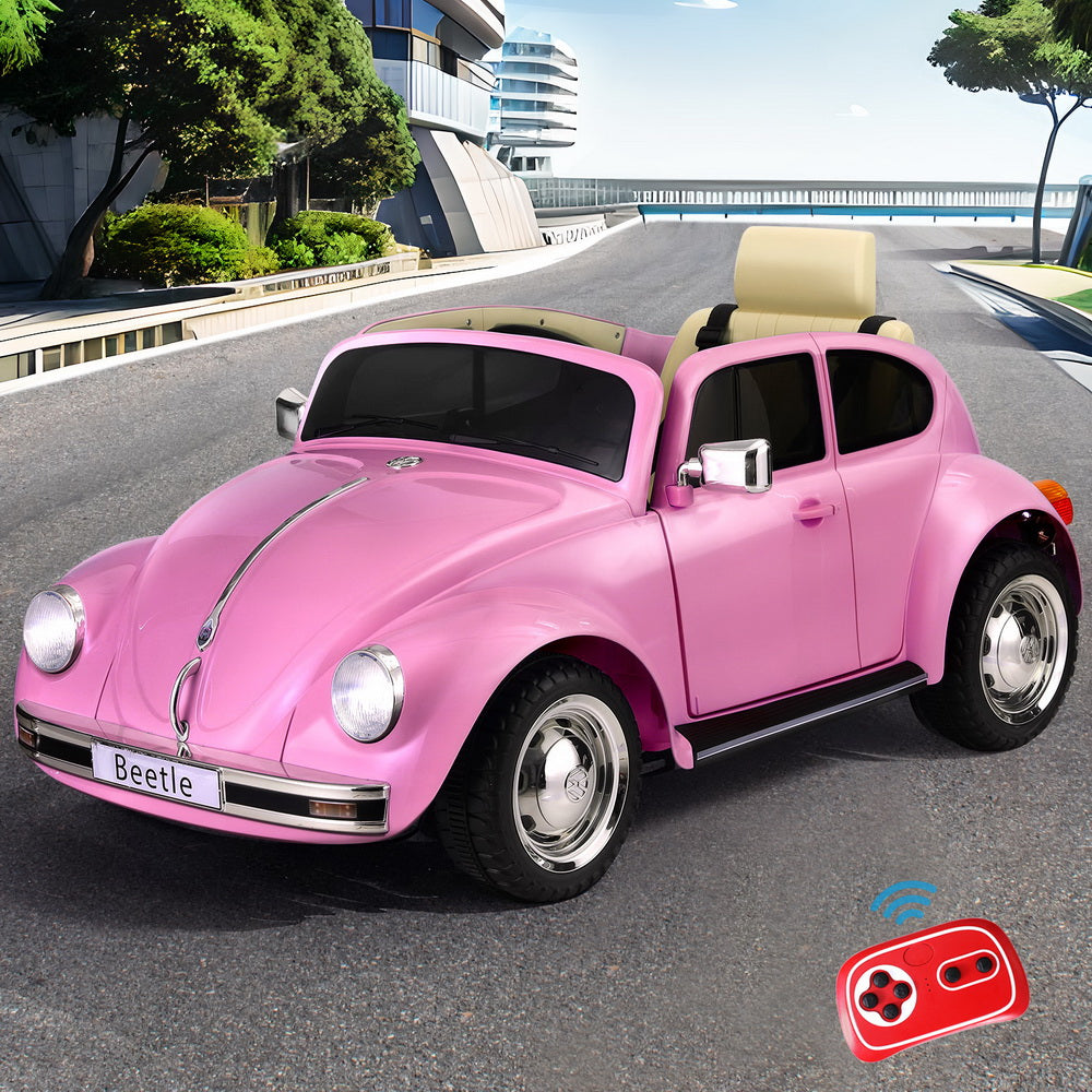 Kids Ride On Car Licensed Volkswagen Beetle Electric Toys Horn Remote 6V Pink Secondary image