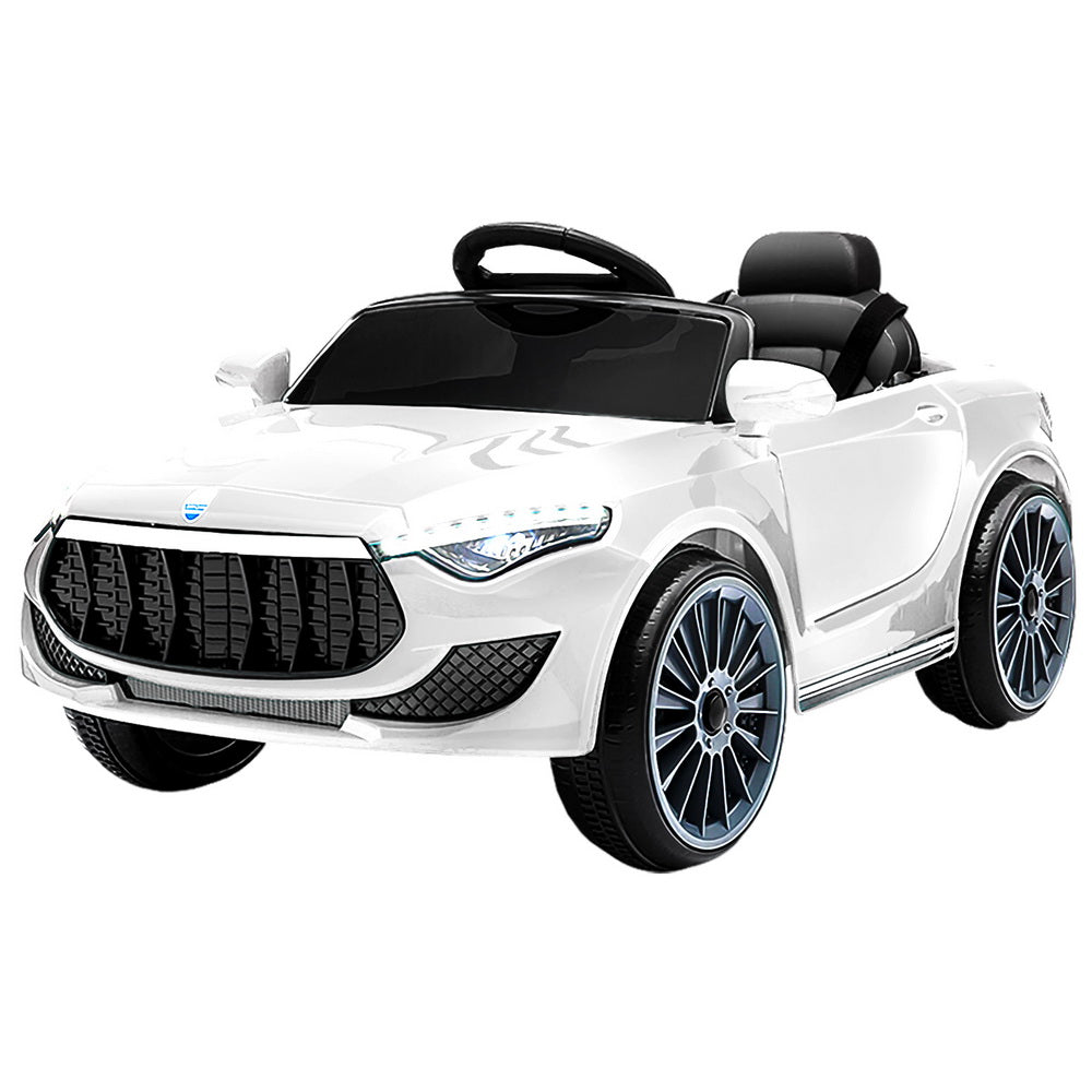 Rigo Kids Electric Ride On Car Cars Music Headlight Remote Control 12V White Main image