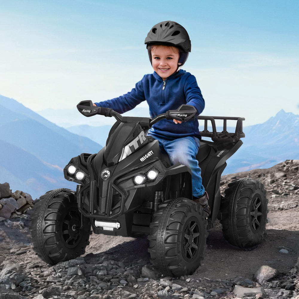 Rigo Kids Ride On Car ATV Quad Motorbike Storage Rack Electric Toys 12V Black Secondary image