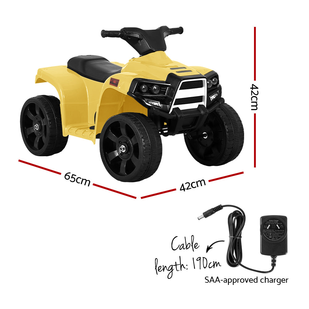 Rigo Kids Ride On ATV Quad Motorbike Car 4 Wheeler Electric Toys Battery Yellow Secondary image
