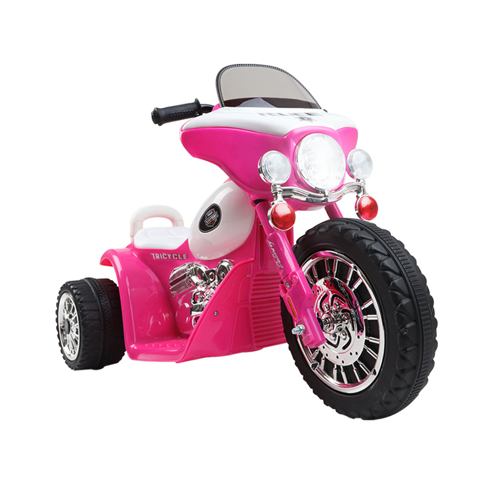 Rigo Kids Electric Ride On Patrol Police Car Harley-Inspired 6V Pink Main image