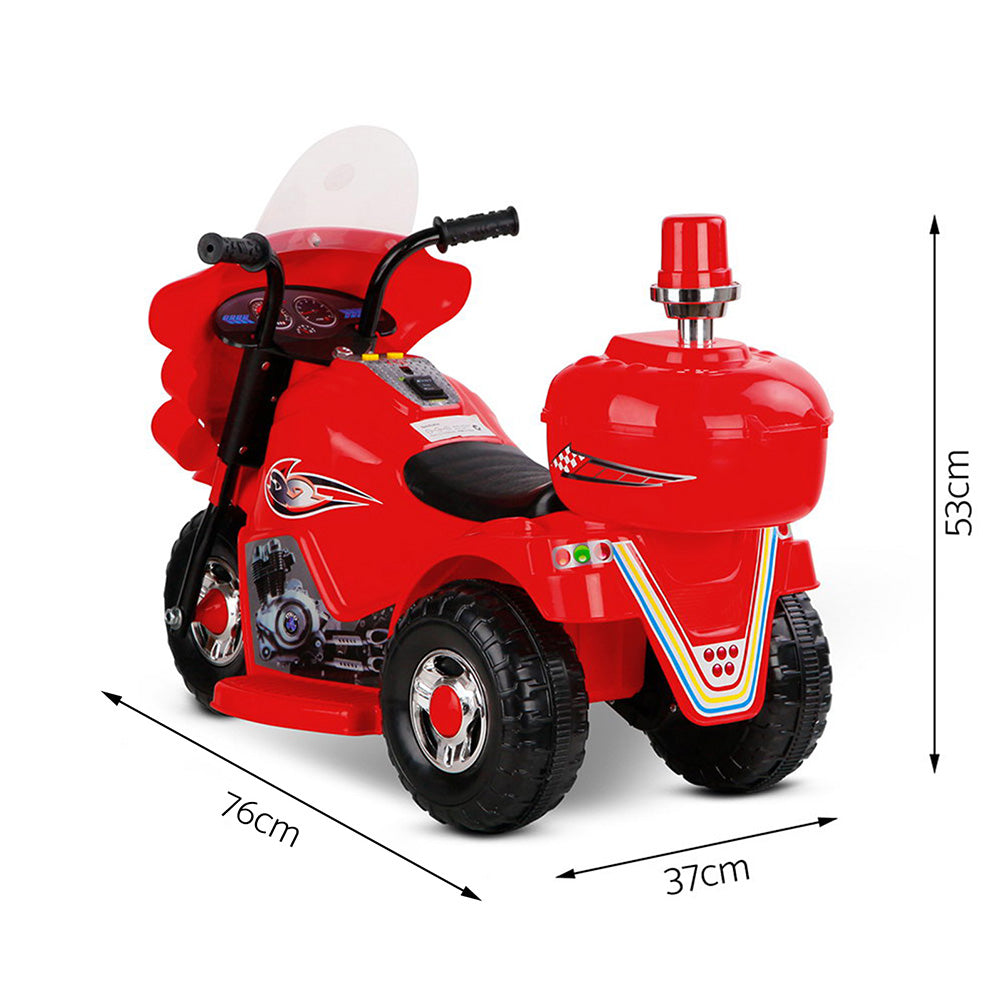 Rigo Kids Electric Ride On Police Motorcycle Motorbike 6V Battery Red Secondary image