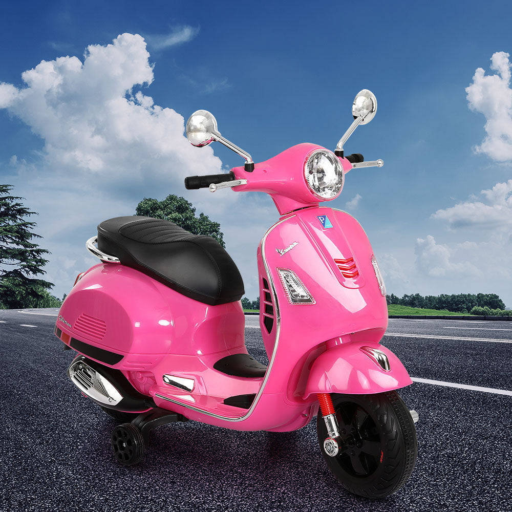 Kids Electric Ride On Car Motorcycle Motorbike Vespa Licensed GTS Pink Secondary image