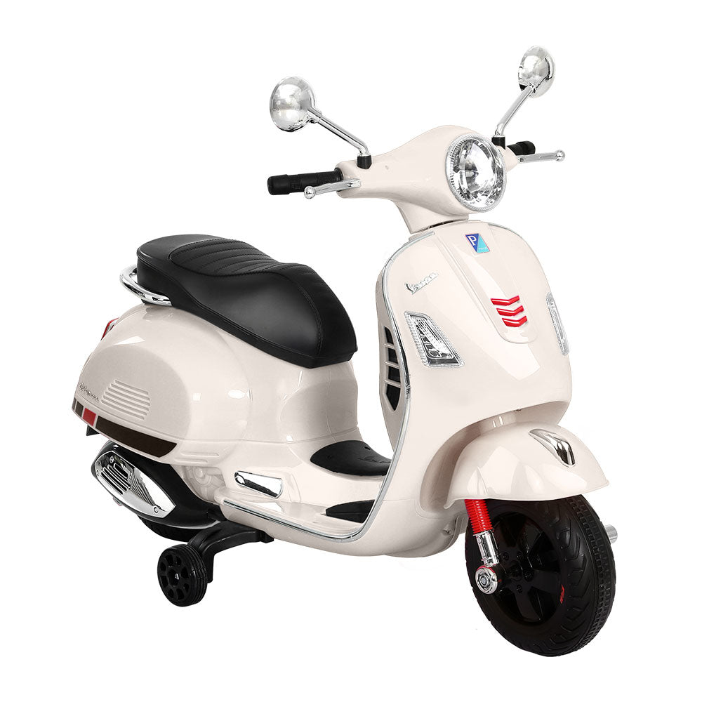 Kids Electric Ride On Car Motorcycle Motorbike Vespa Licensed GTS White Main image