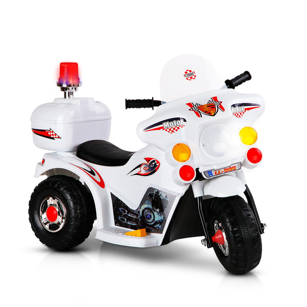 Rigo Kids Electric Ride On Police Motorcycle Motorbike 6V Battery White Main image