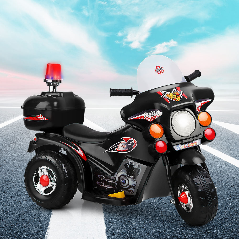 Rigo Kids Electric Ride On Police Motorcycle Motorbike 6V Battery Black Secondary image