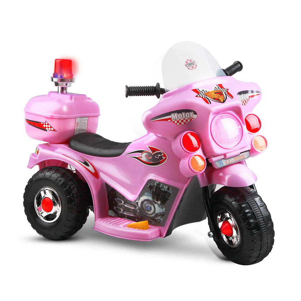 Rigo Kids Electric Ride On Police Motorcycle Motorbike 6V Battery Pink Main image