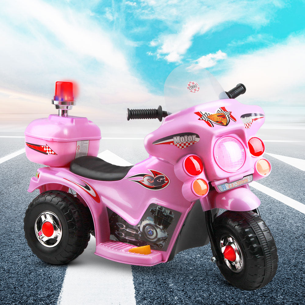 Rigo Kids Electric Ride On Police Motorcycle Motorbike 6V Battery Pink Secondary image