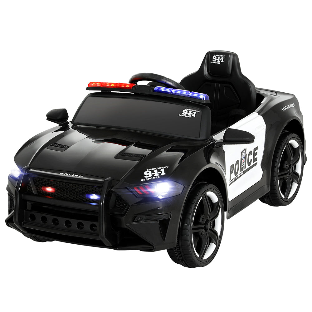 Rigo Kids Ride On Car Electric Patrol Police Cars Battery Powered Toys 12V Black Main image