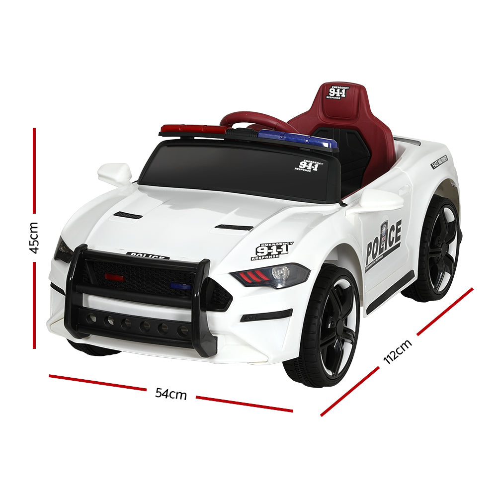 Rigo Kids Ride On Car Electric Patrol Police Cars Battery Powered Toys 12V White Secondary image