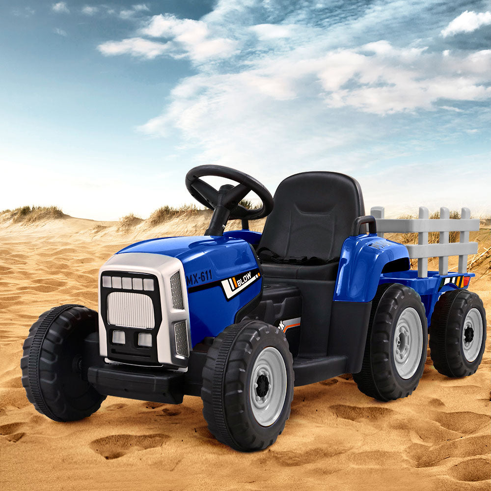 Rigo Kids Electric Ride On Car Tractor Toy Cars 12V Blue Secondary image