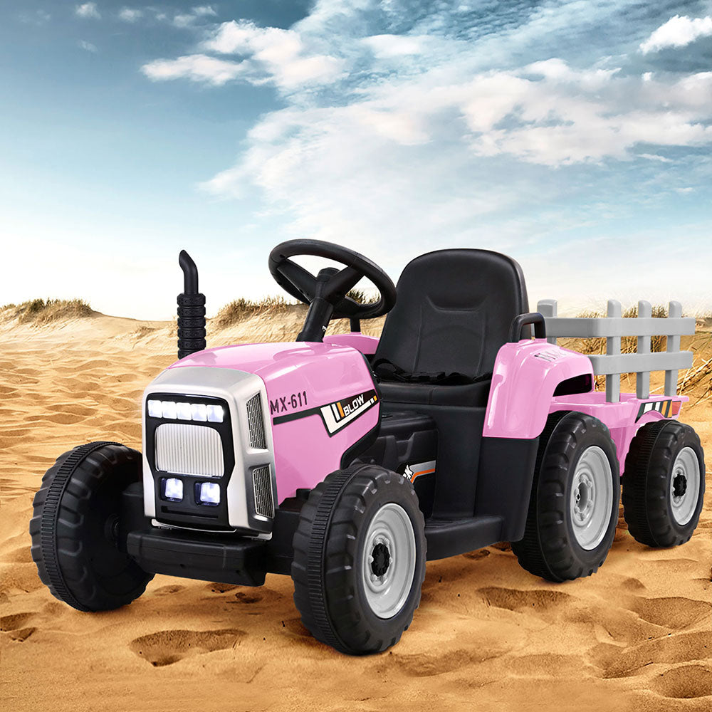 Rigo Kids Electric Ride On Car Tractor Toy Cars 12V Pink Secondary image