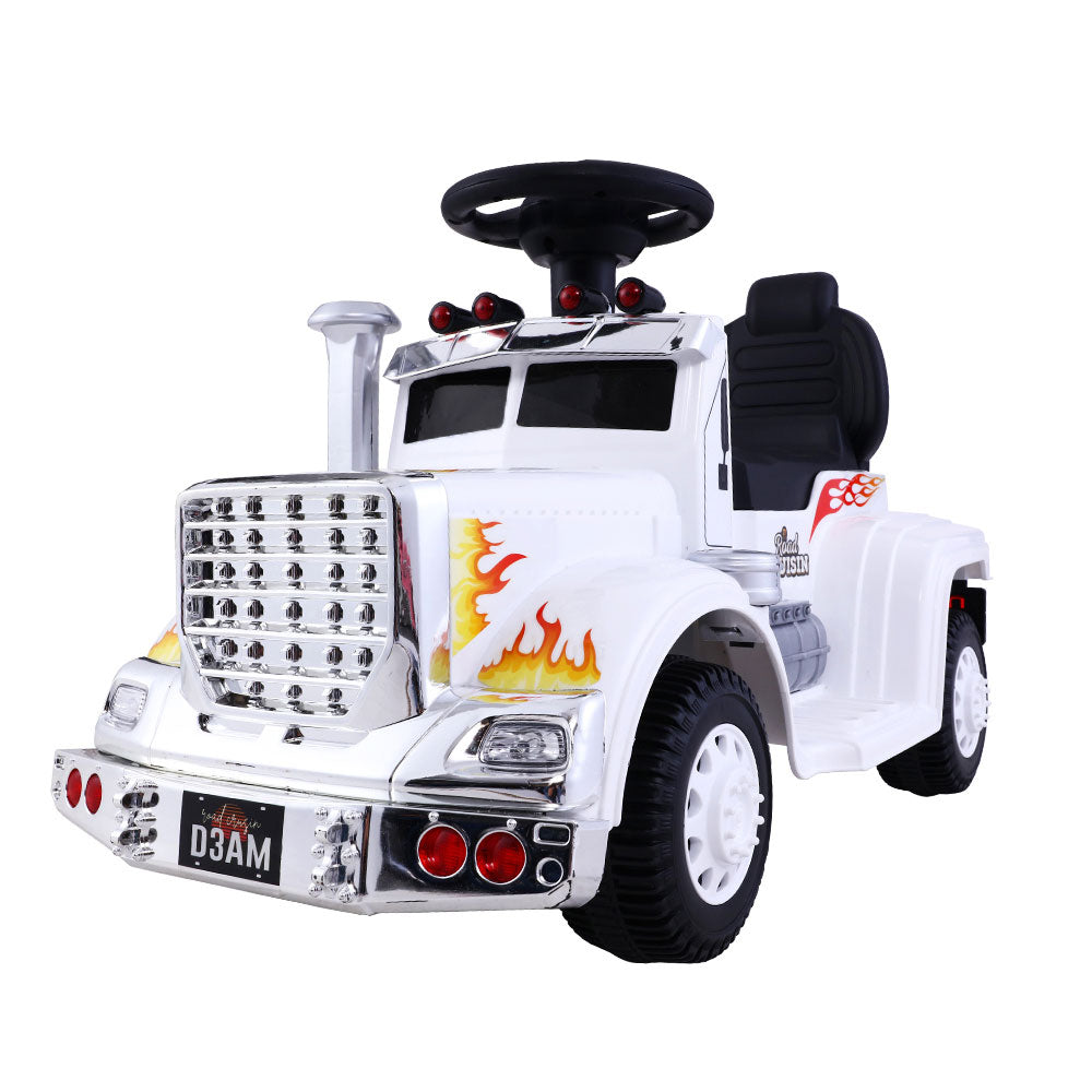 Rigo Kids Electric Ride On Car Truck Motorcycle Motorbike Toy Cars 6V White Main image