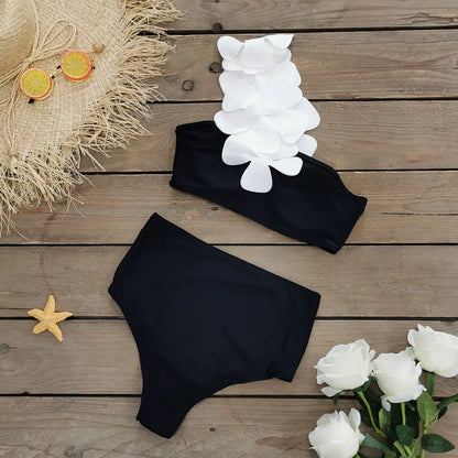 Women's Flower Bandeau Brazilian Bikini Set