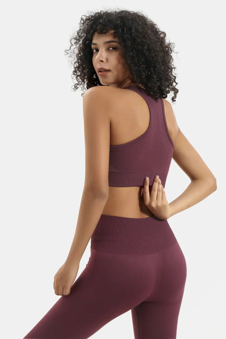 Women's Seamless Knit Yoga Set Activewear Outfit