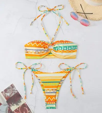 Women's Halter Split Bikini Swimsuit