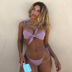 Women's Purple Light Bikini Split Swimsuit
