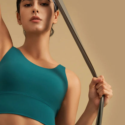 SOISOU Lycra Top Women Yoga Gym Sports Bra Top With Removable Chest Pad