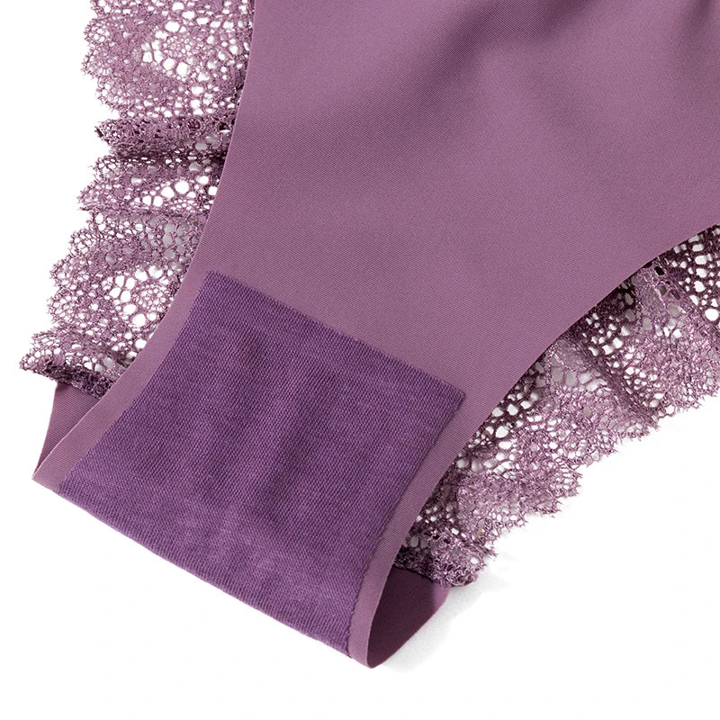 Sweet Women's Silk Satin Comfortable Underwear 3 Piece Set