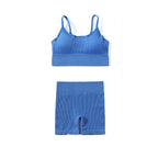 SOISOU Rib Fabric Yoga Gym Shorts Women