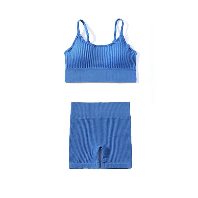 SOISOU Rib Fabric Yoga Gym Shorts Women