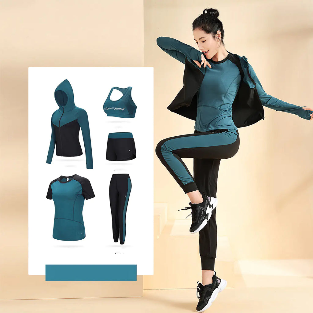 Women's Camel Summer Yoga Suit Set Stylish Activewear