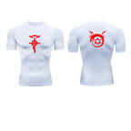 Anime Fullmetal Alchemist Compression Shirts Athletic Quick Dry Long Sleeve Running Workout Gym Workout Fitness Undershirts Tops