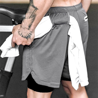 Camo Running Shorts Men Gym 2 In 1 Quick Dry Sports Shorts  Workout