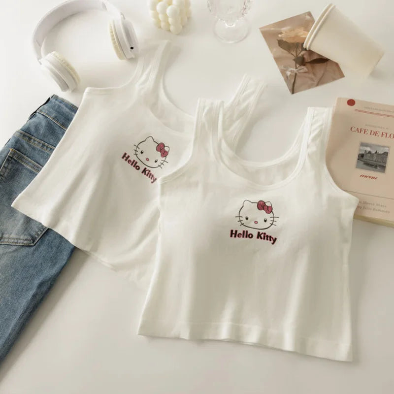 Sanrio Anime Hello Kitty Versatile Cotton Comfortable Soft Slim Fit Top