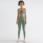 SOISOU Nylon Tracksuits Womens Yoga Gym Set Sports Suit