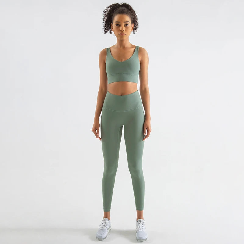 SOISOU Nylon Tracksuits Womens Yoga Gym Set Sports Suit