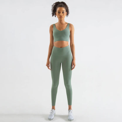 SOISOU Nylon Tracksuits Womens Yoga Gym Set Sports Suit
