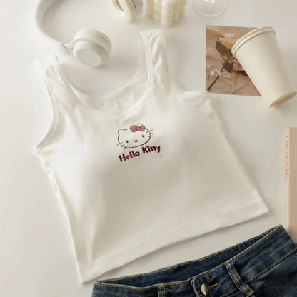 Sanrio Anime Hello Kitty Versatile Cotton Comfortable Soft Slim Fit Top