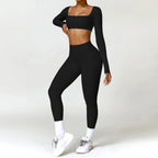 Women Tracksuit Yoga Gym Set 2 Pieces Sportswear Workout Clothes