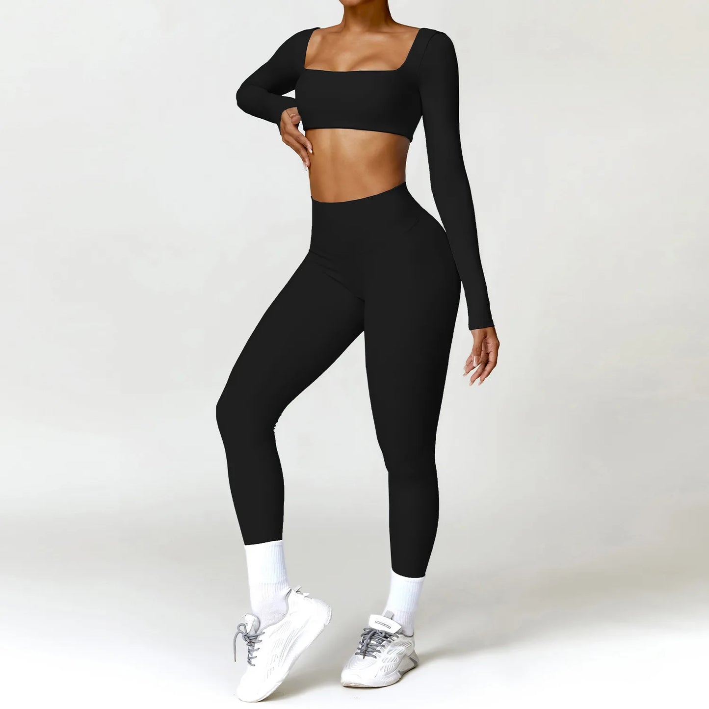 Women Tracksuit Yoga Gym Set 2 Pieces Sportswear Workout Clothes