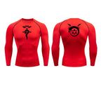 Anime Fullmetal Alchemist Compression Shirts Athletic Quick Dry Long Sleeve Running Workout Gym Workout Fitness Undershirts Tops