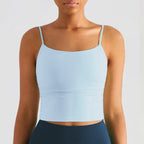 Solid Color Suspender Pleats Women Fitness Bra Gym Sports Top With Chest Pad