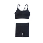 SOISOU Rib Fabric Yoga Gym Shorts Women