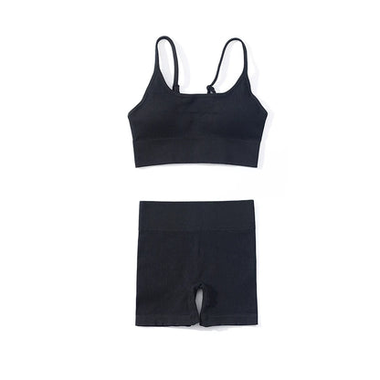 SOISOU Rib Fabric Yoga Gym Shorts Women