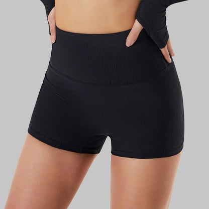 SOISOU Rib Fabric Yoga Gym Shorts Women