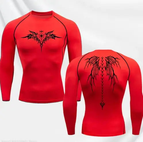 Anime Print Gym Running Compression Quick Dry Tshirt