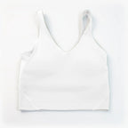 Solid Color Tights Athletic Women Fitness Bra Shockproof Top With Removable Pad