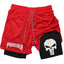 Marvel The Punisher Gym Men Fitness 2 In 1 Anime Performance Mesh Quick Dry Shorts