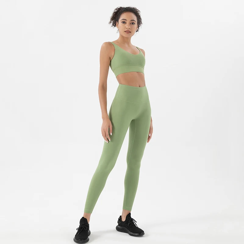 SOISOU Nylon Tracksuits Womens Yoga Gym Set Sports Suit