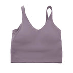 Solid Color Tights Athletic Women Fitness Bra Shockproof Top With Removable Pad