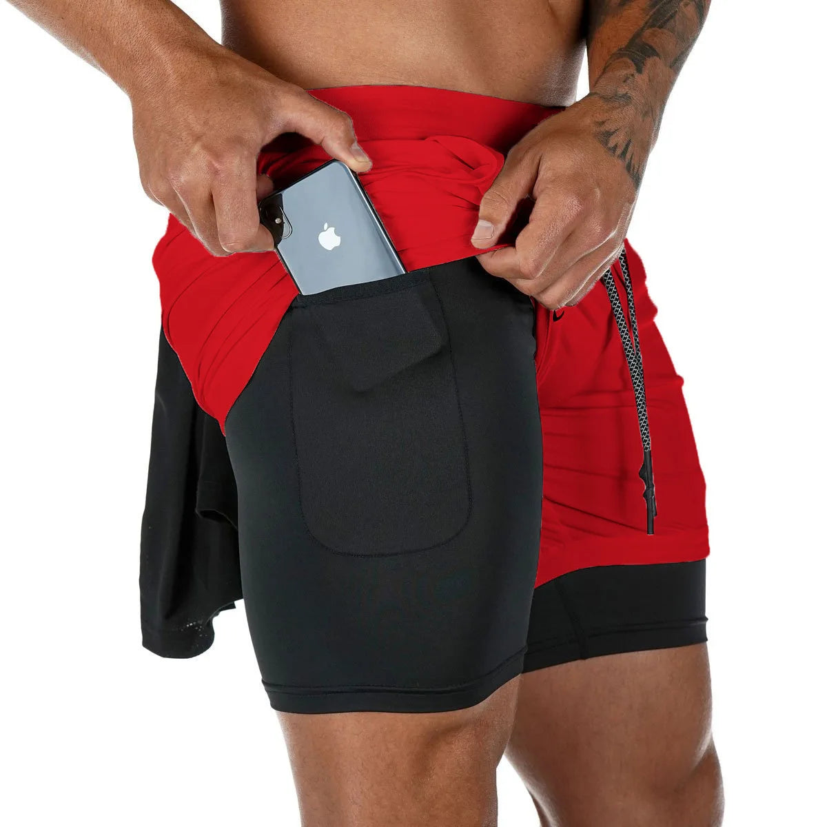 Camo Running Shorts Men Gym 2 In 1 Quick Dry Sports Shorts  Workout