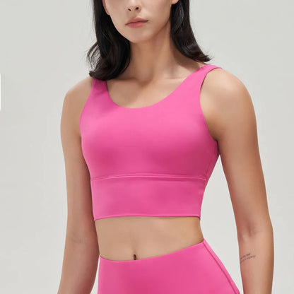 SOISOU Lycra Top Women Yoga Gym Sports Bra Top With Removable Chest Pad